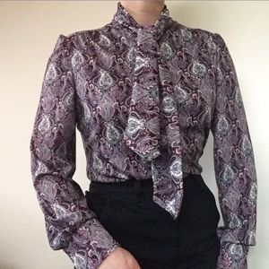 Vintage Paisley Pussybow Blouse